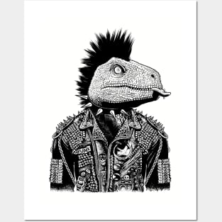 Crested Punk Velociraptor Posters and Art